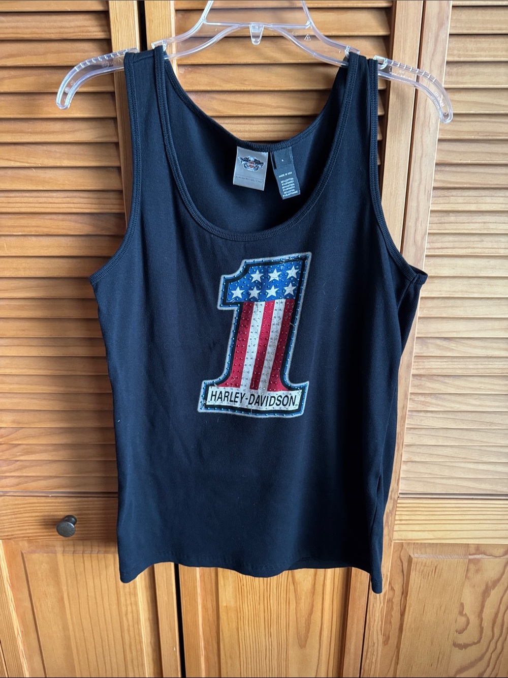 Harley-Davidson Black Tank with Patriotic '1' Graphic